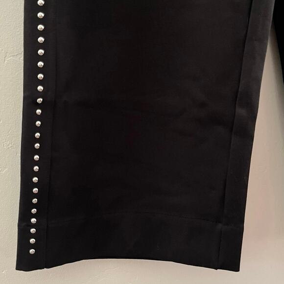 Magaschoni Studded Wide Leg Pants Women's L Pull-On Pockets Quiet Luxury NWT - Picture 5 of 9